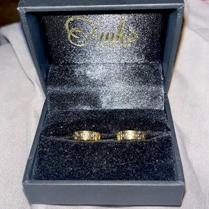 gold plated & steel mini hoop earrings